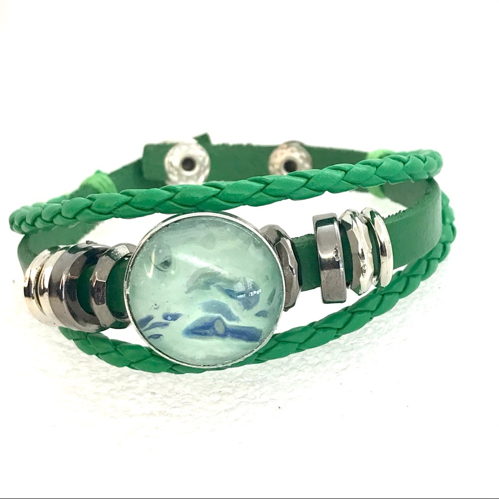 Leather snap bracelet Handmade 20mm snap SB20